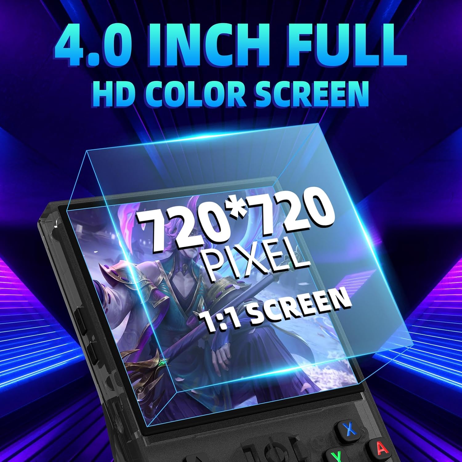 R36MAX Retro Handheld Game Console,128GB Open Source System Support 30+ Emulator Console,4.0 Inch IPS Screen Retro Gaming Console,4000mAh Battery,Portable Video Game Console(Black) - Image 3