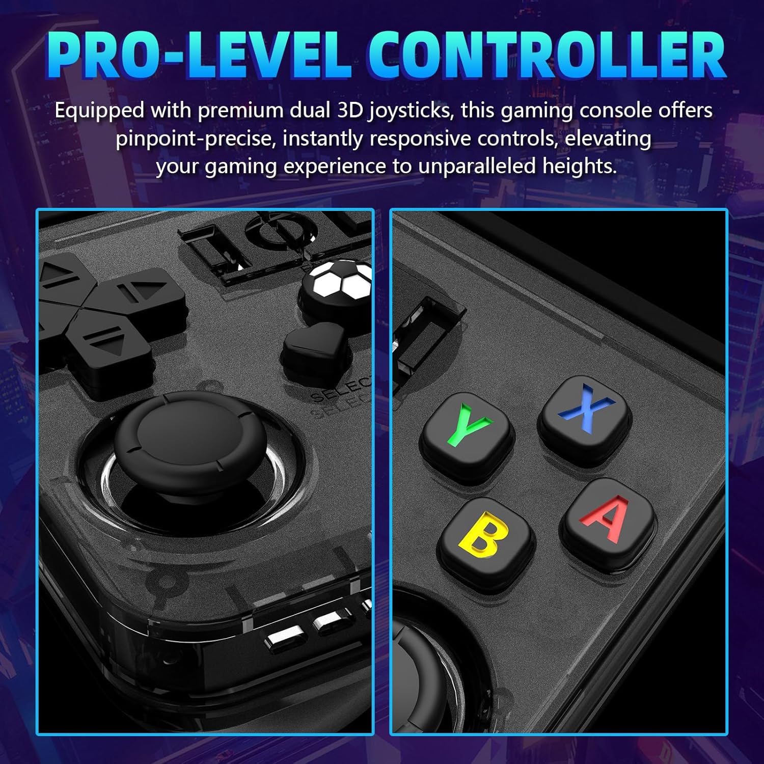 R36MAX Retro Handheld Game Console,128GB Open Source System Support 30+ Emulator Console,4.0 Inch IPS Screen Retro Gaming Console,4000mAh Battery,Portable Video Game Console(Black) - Image 7