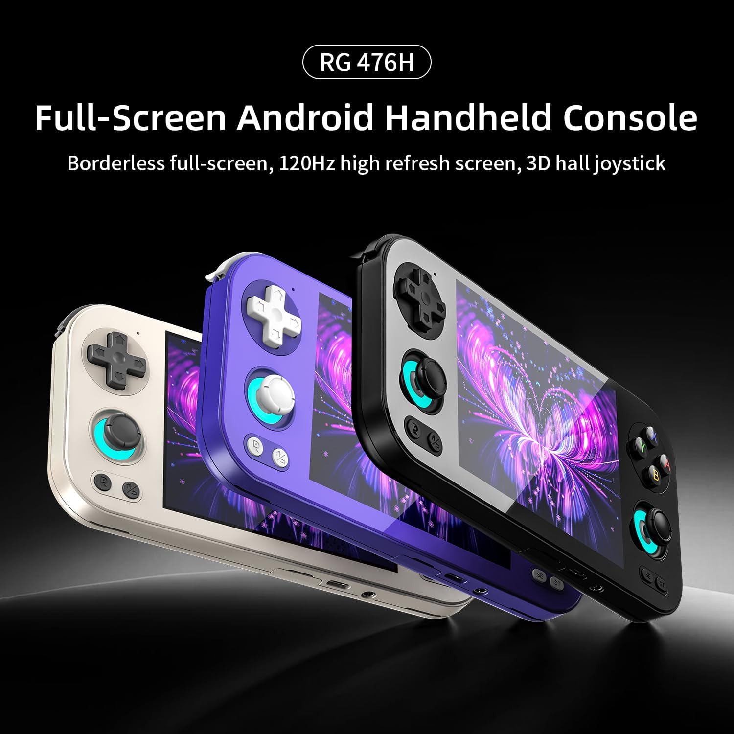 RG476H Retro Game Console Android 13 System Unisoc T820 RG 476H Handheld Game 4.7-inch LTPS Multi-Touch Screen Online Fighting Joystick Supports Output WiFi 5000mAh 8+ 128GB (RG476H-Purple-new) - Image 2