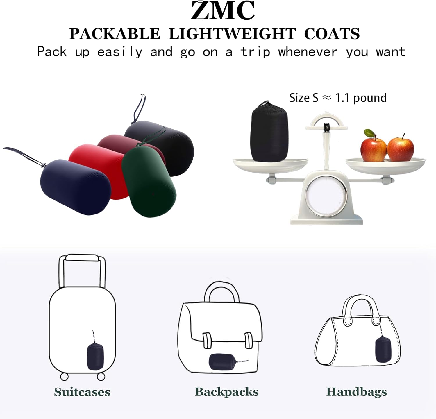 ZMC Women’s Packable Lightweight Puffer Jacket with Hood, Mid-Length Quilted Winter Coat with Zipper Pockets - Image 6