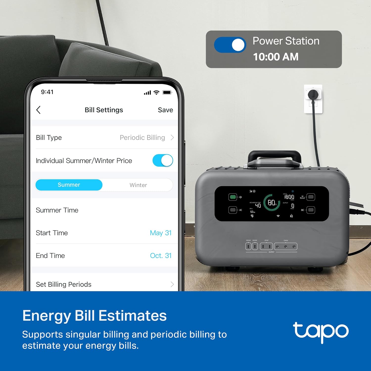 TP-Link Tapo Smart Plug Mini, Matter Compatible, Compatible with Alexa, Google Home & Samsung SmartThings, Energy Monitoring, 15A, UL Certified, 2.4G Wi-Fi Only, Tapo P110M(2-Pack) - Image 5