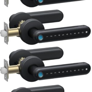 eufy Security Smart Lock FamiLock C32 4-Pack, Fingerprint Keyless Door Lock with Handle,Interior Doors, Built-in Wi-Fi, App Control, Auto Lock, 4 AA Batteries, Alexa/Google,Rekey Not Supported