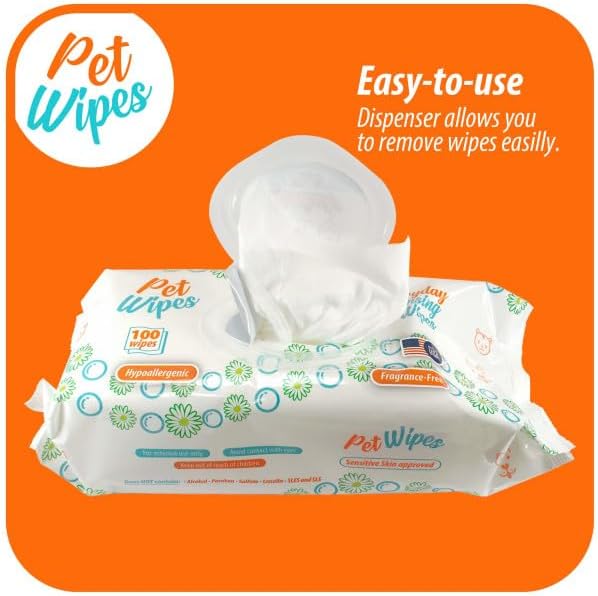 Txakur pet Wipes for Dogs and Cats Hypoallergenic Natural Products for Cleansing from Nose to Tail 100 Count 8x7in Wipes Perfect for Grooming and Cleaning Made in the USA Fragance-Free - Image 3