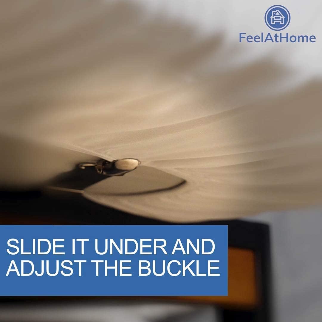 FeelAtHome 4 PCS Bed Sheet Clips Keep Bedsheets in Place - Corner Bands Suspenders for Fitted Sheets - Mattress Sheet Holder Straps - Fits Twin Queen King Garter Fasteners Clamps - Fitted Sheet Clip - Image 7