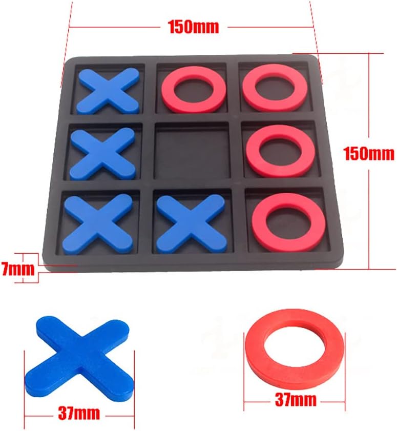 Tic Tac Toe Board Game,Tic Tac Toe Family Game, Classic Board Game, Classical Family Board Game,Children's Tic Tac Toe Game, Plastic tic tac Toe Game, Board Size 15 X 15 cm - Image 3