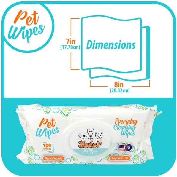 Txakur pet Wipes for Dogs and Cats Hypoallergenic Natural Products for Cleansing from Nose to Tail 100 Count 8x7in Wipes Perfect for Grooming and Cleaning Made in the USA Fragance-Free - Image 2