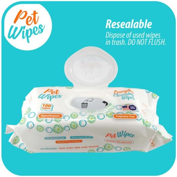 Txakur pet Wipes for Dogs and Cats Hypoallergenic Natural Products for Cleansing from Nose to Tail 100 Count 8x7in Wipes Perfect for Grooming and Cleaning Made in the USA Fragance-Free - Image 7