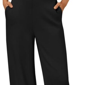 LILLUSORY Jumpsuits for Women Dressy Summer Jumpsuit 2026 Mock Neck Tops High Waist Wide Leg Pant with Pockets