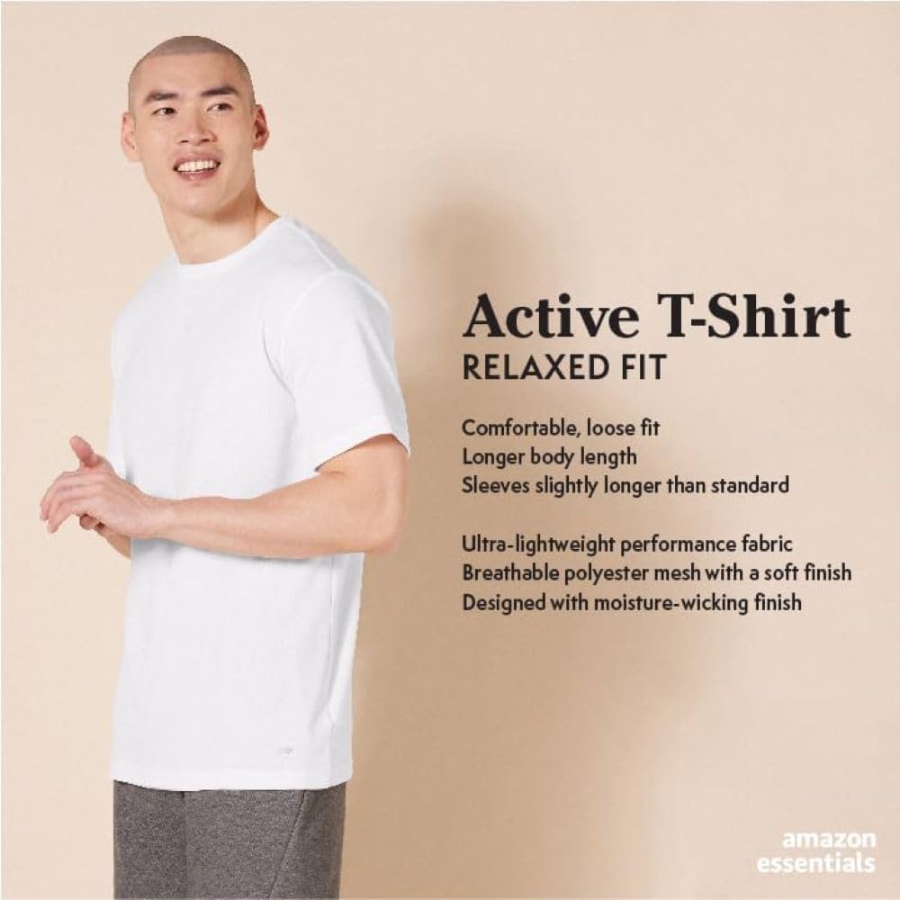 Amazon Essentials Men's Moisture Wicking Breathable Active Performance Tech Gym T-Shirts, Pack of 2 - Image 2