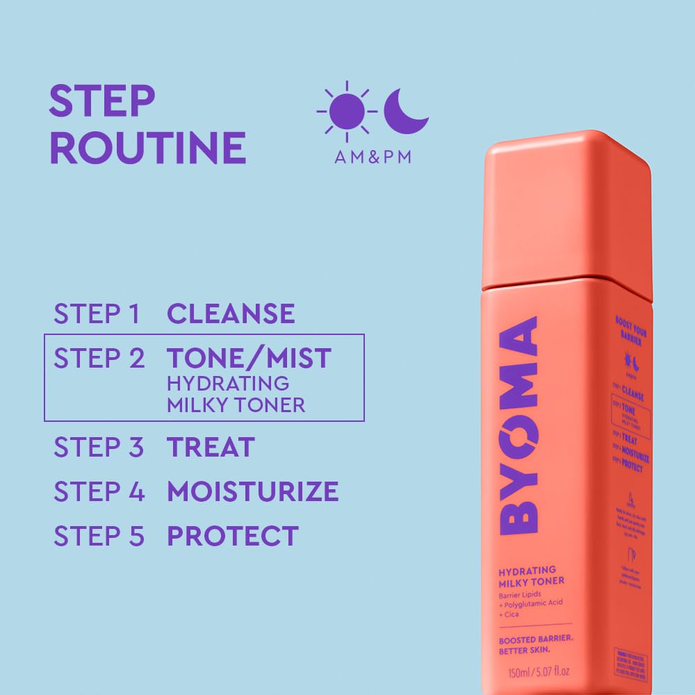 BYOMA Hydrating Milky Toner - Dewy, Ultra Hydrating Toner for Face - Soothes Skin, Locks in Moisture, Reduces Redness - Barrier Repair - 5.07 fl oz - Image 6