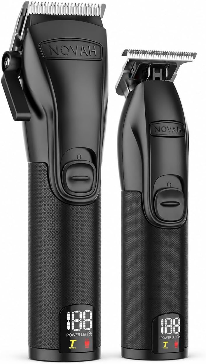 Novah® Professional Hair Clippers for Men, Professional Barber Clippers and Trimmer Set, Mens Cordless Hair Clipper for Barbers Haircut Kit Fade - Image 2