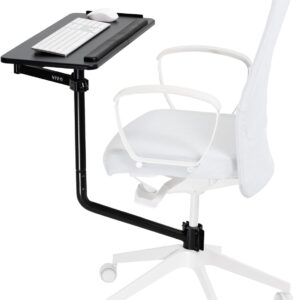 VIVO Office Chair Mounted 26 x 12 Inch Keyboard and Mouse Tray, Ergonomic Tilt, Full Motion 360 Degree Rotation, Black, MOUNT-KB08C