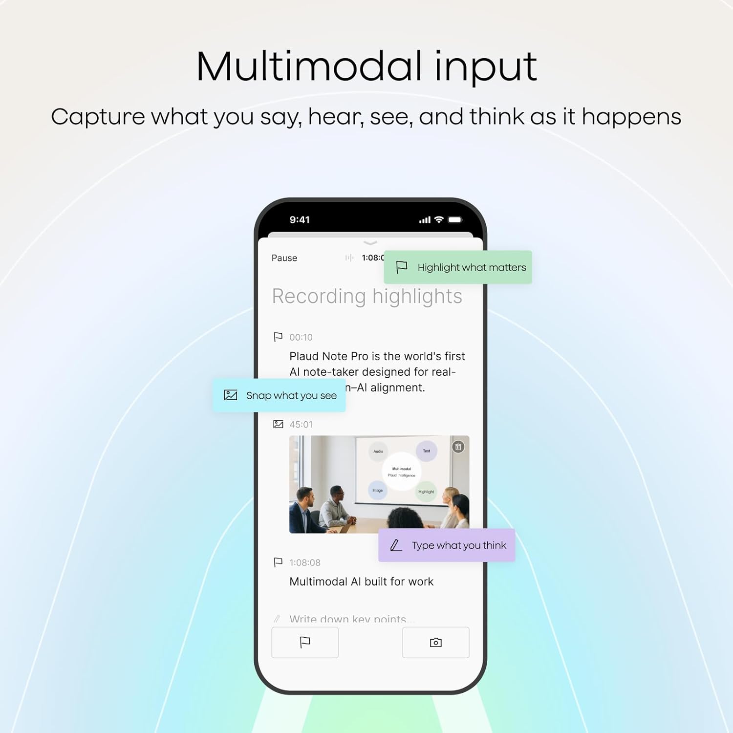Plaud NotePin S AI Voice Recorder, Wearable AI Notetaker, AI Transcribe & Summarize, Support 112 Languages, 64GB Audio Recorder for Meetings Interviews, Professionals, Teams, with 4 Accessories - Image 4