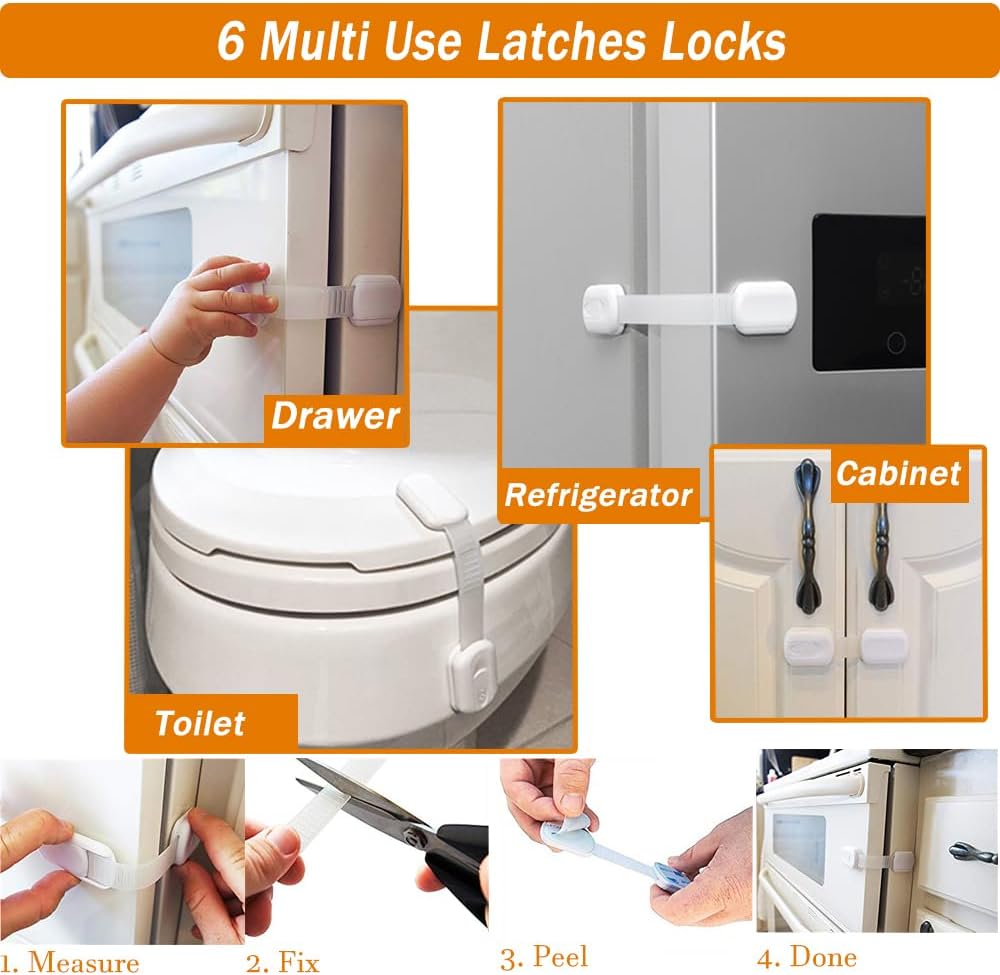 Baby Proofing Kit 60 Packs- Child Proof Essentials Set with Invisible Cabinet & Drawer Locks, Corner Protectors, Furniture Anchors and Outlet Covers Baby Safety Products - Complete House Proof Pack - Image 3