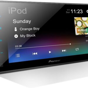 Pioneer DMH-130BT 6.8″ Resistive Touchscreen, Double Din – Bluetooth, Backup Camera, USB, FLAC, AM/FM Radio, Short Chassis, 50W x 4 Output, Steering Wheel Input
