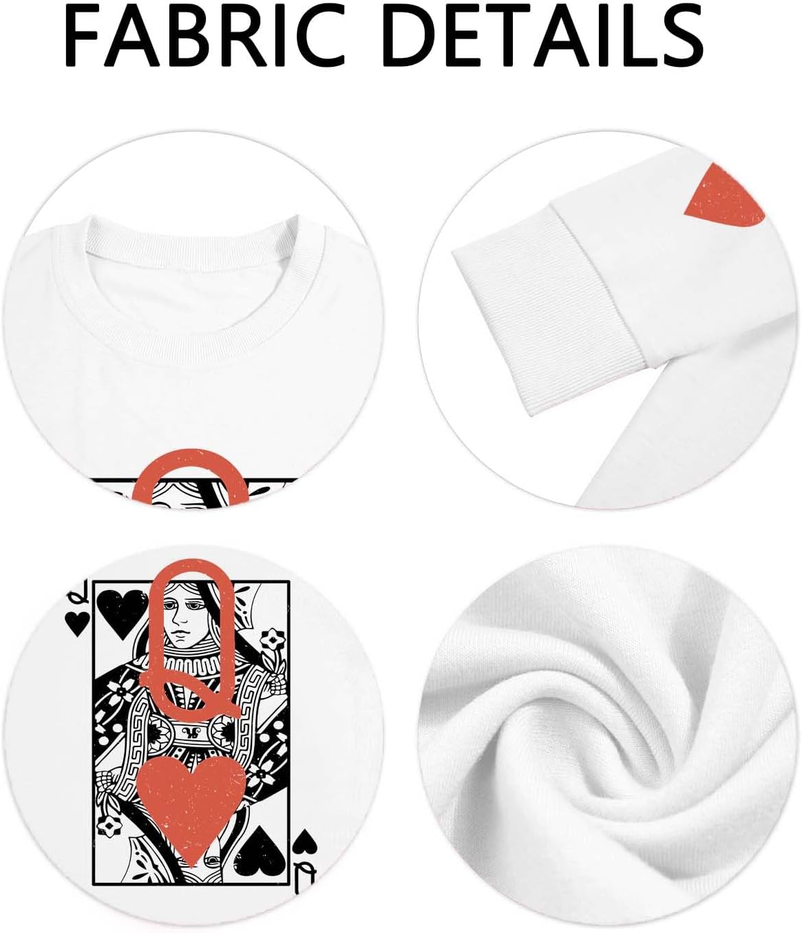 Queen Of Hearts Sweatshirt for Women Funny Vintage Womens Shirts Cute Long Sleeve Graphic Pullover Tops - Image 4