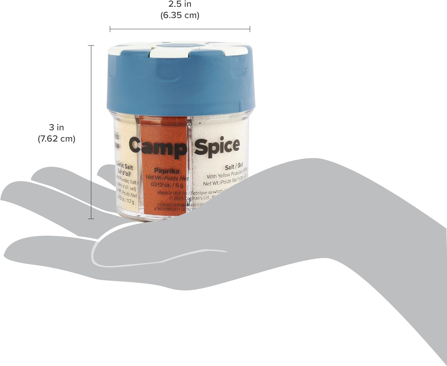 Coghlan’s Multi-Spice Shakers – Compact 6-in-1 Seasoning Containers for Camping, Travel, BBQ & Everyday Cooking – Lightweight, Portable, Mess-Free Design – Made in USA - Image 5