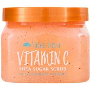 Tree Hut Vitamin C Body Scrub, Exfoliating & Hydrating Sugar Scrub w/ Shea Butter, Vitamin C & Essential Oils, Smooth Skin, Body Exfoliator For All Skin Types, Self Care Gifts for Women, Vegan, 18 Oz