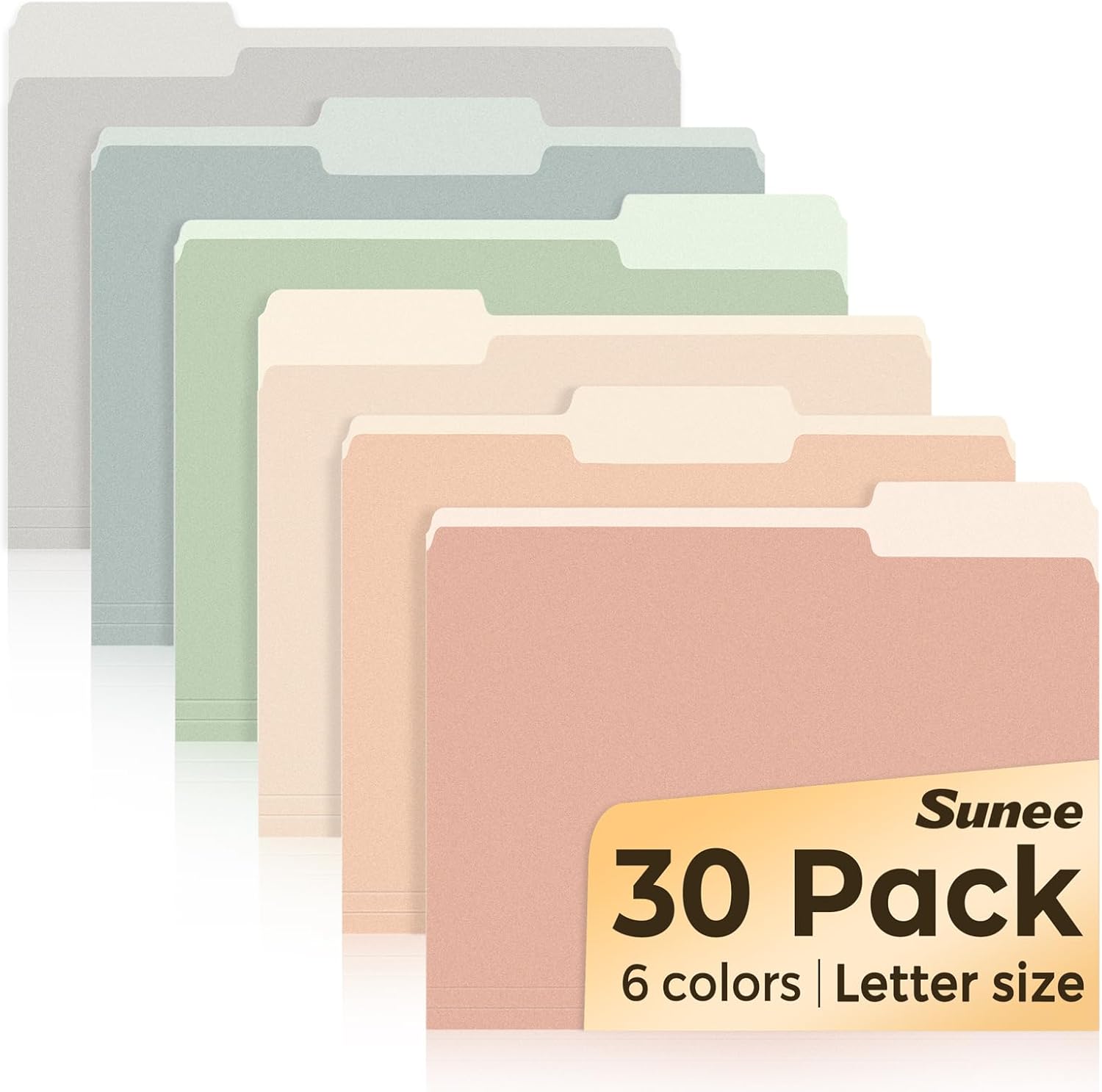 SUNEE File Folders, 30 Pack Manilla Folders 8.5 x 11, Colored File Folders Home Office School Supplies for Documents Files Paper,6 Pastel Colors SUNEE File Folders, 30 Pack Manilla Folders 8.5 x 11, Colored File Folders Home Office School Supplies for Documents Files Paper,6 Pastel Colors