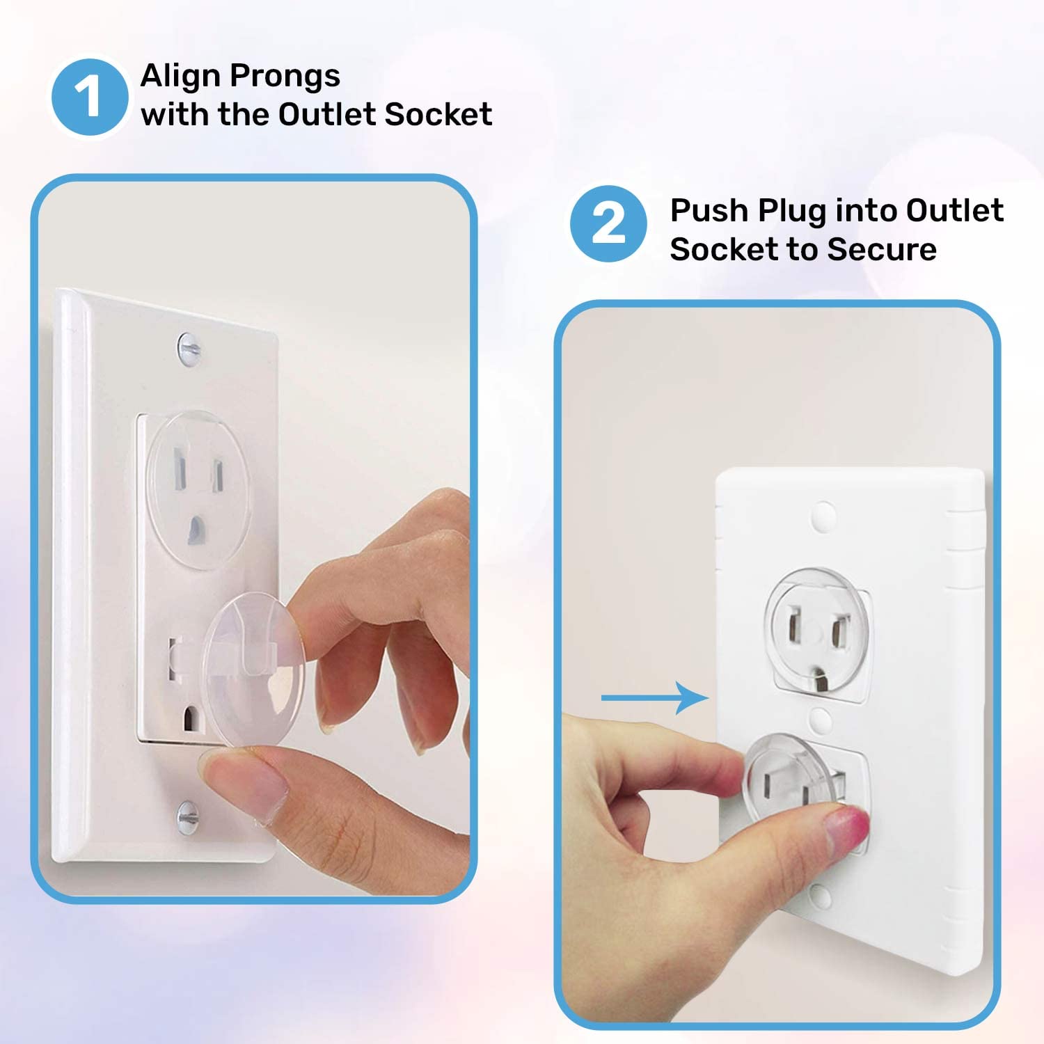 BABY PROOF ME 24 Pack Outlet Covers & Removal Tool Baby Proofing, Provide Shock Prevention and Easy Installation, Safe and Secure Plastic Plug Covers for Power Sockets (24 Outlet Covers) - Image 9