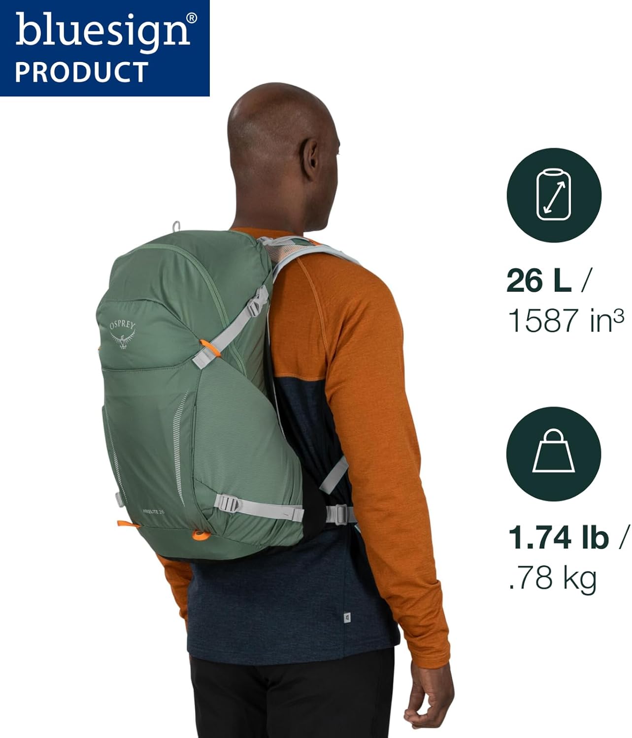 Osprey Hikelite 26L Hiking Backpack for Men and Women - Lightweight Daypack with Breathable Backpanel and Raincover - Ideal for Day Hikes, Travel, and Everyday Use in Any Weather, Black - Image 2