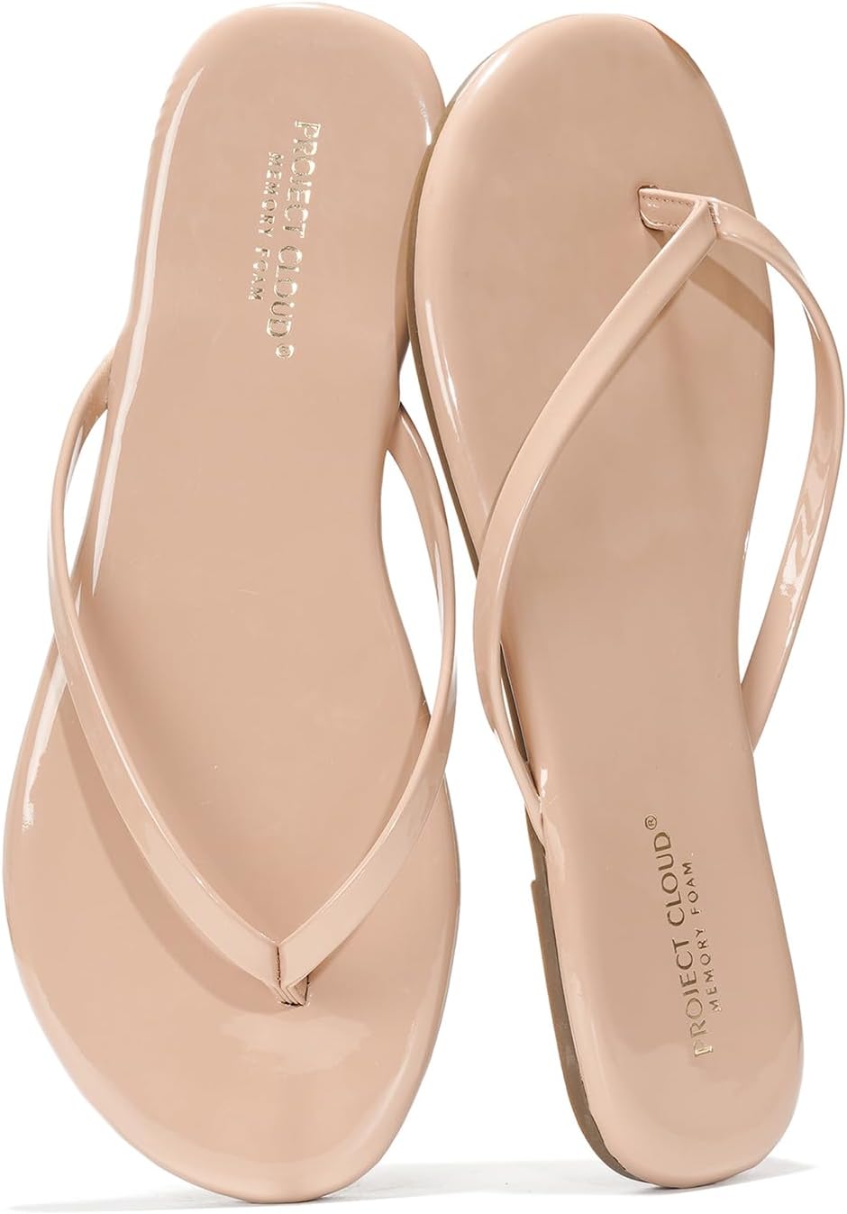 Project Cloud Flip Flops for Women Footwear- Lightweight and Memory Foam Insole Sandals for Women 2026 - Durable Non-Slip Beach Essentials Flats for Women Sandals (Foundations)