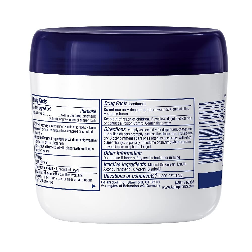 Aquaphor Baby Healing Ointment - Advance Therapy for Diaper Rash, Chapped Cheeks and Minor Scrapes - 14 Ounce (Pack of 1) Jar - Image 8