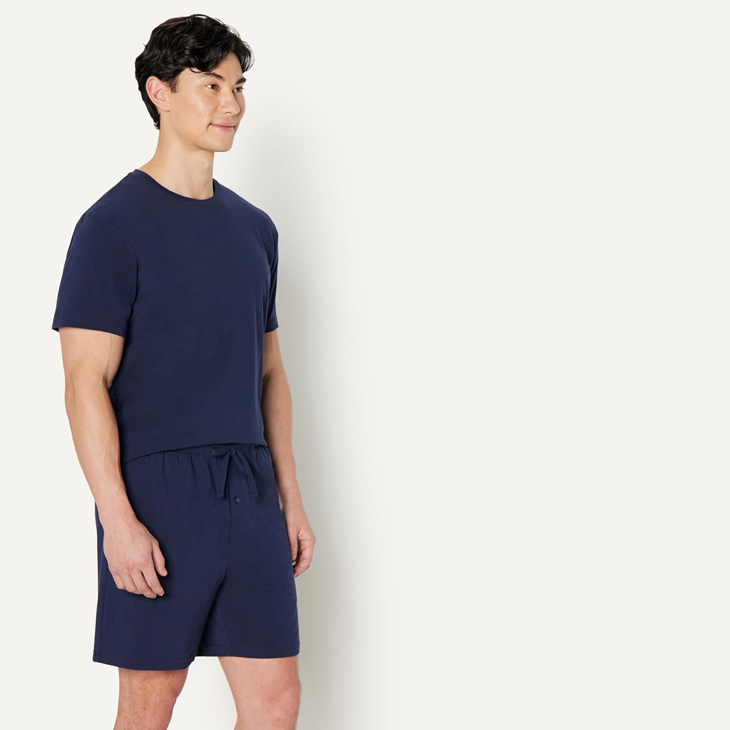 Amazon Essentials Men's Cotton-Modal Pajama Set, Short Sleeve T-Shirt and Shorts - Image 2