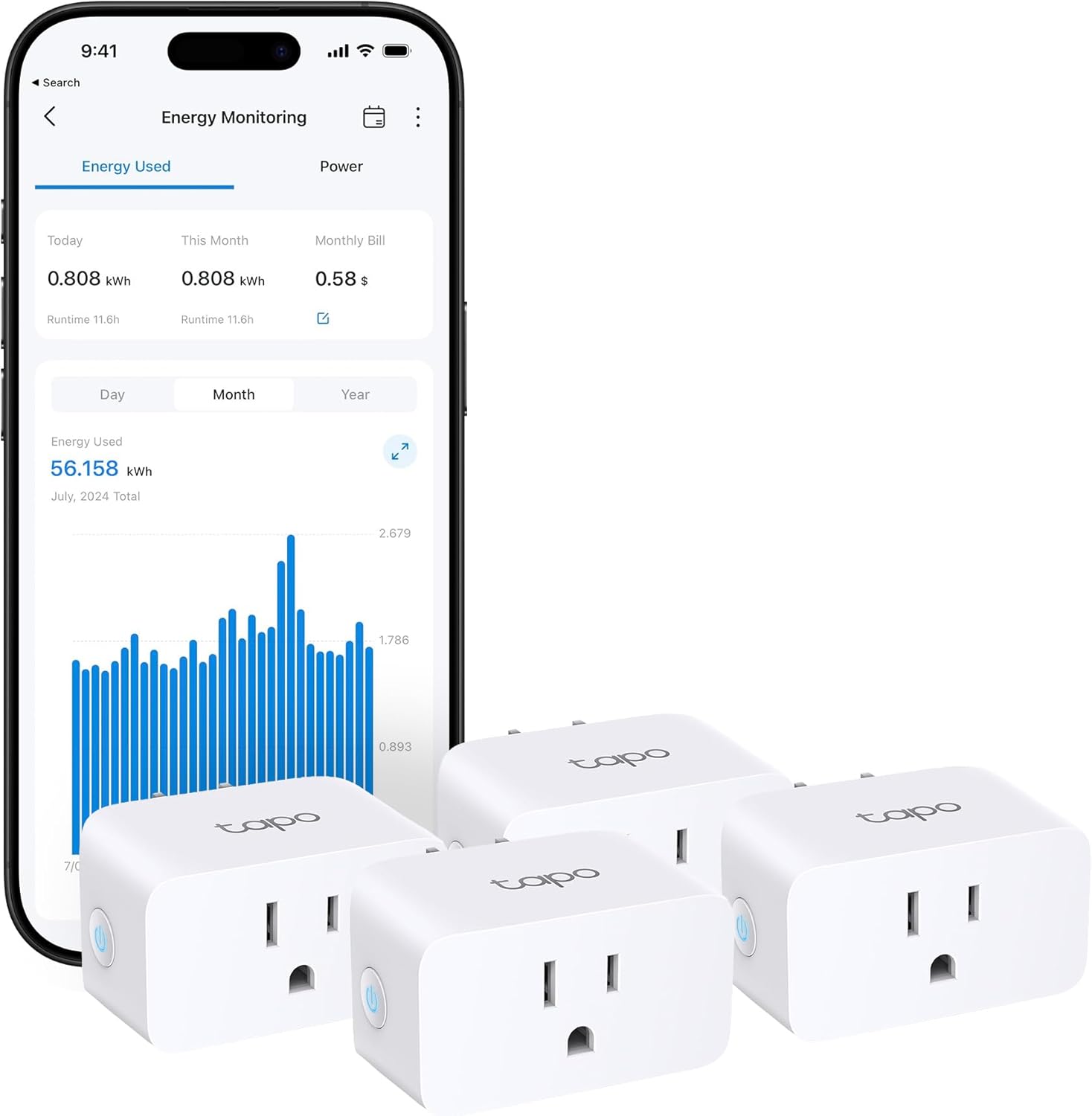 TP-Link Tapo Smart Plug Mini, Matter Compatible, Compatible with Alexa, Google Home & Samsung SmartThings, Energy Monitoring, 15A, UL Certified, 2.4G Wi-Fi Only, Tapo P110M(4-Pack) TP-Link Tapo Smart Plug Mini, Matter Compatible, Compatible with Alexa, Google Home & Samsung SmartThings, Energy Monitoring, 15A, UL Certified, 2.4G Wi-Fi Only, Tapo P110M(4-Pack)