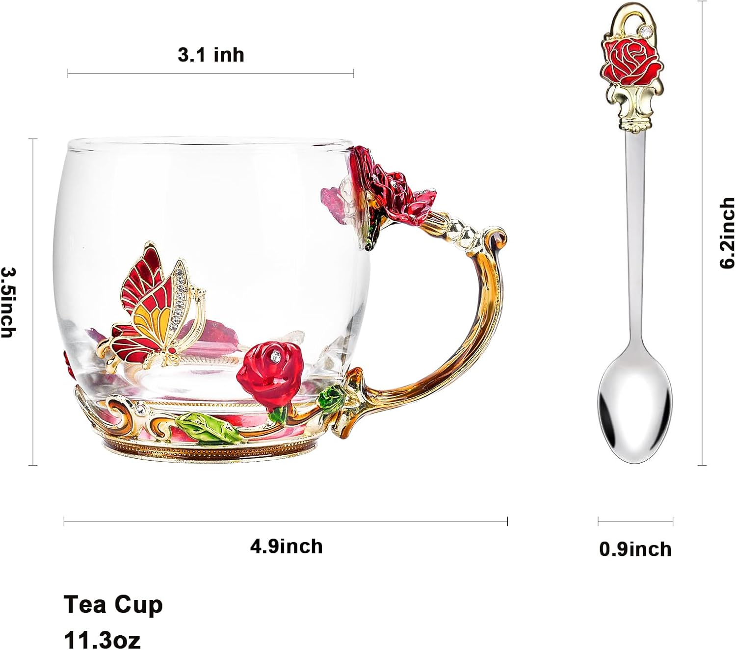 OEAGO Gifts for Mom Women Mothers Day Valentines Day Gifts Glass Coffee Enamels Mug Best Birthday Valentine's for Her Girlfriend Wife from Daughter Son Tea Cup Christmas Stocking Stuffers - Image 2