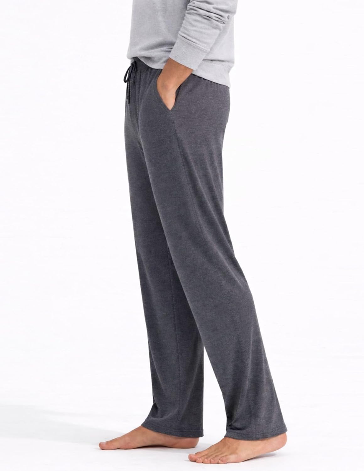 Men's Lightweight Pajama Pants with Pockets and Fly Opening, Soft Comfy Lounge Sleep Pants 27" Inseam - Image 3