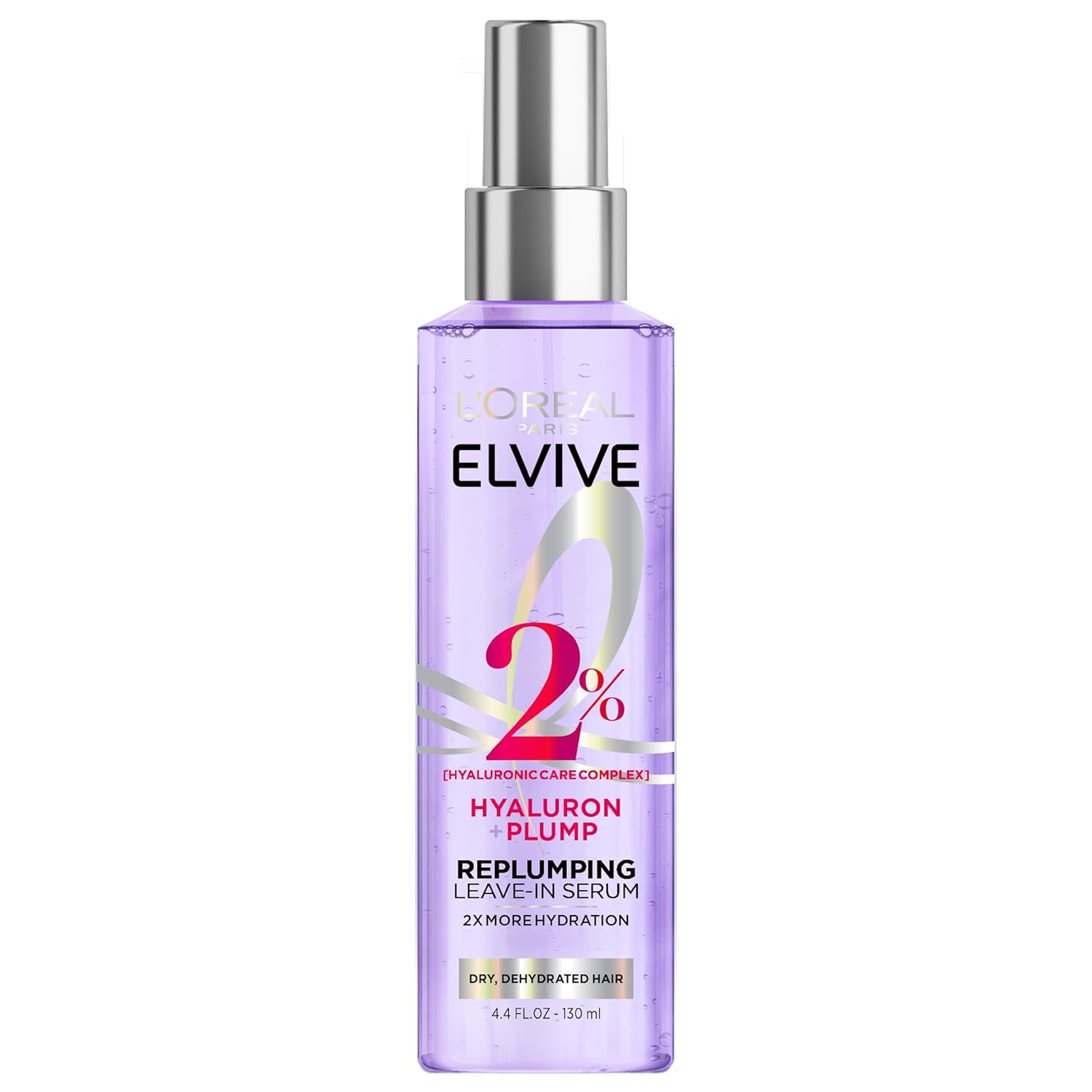 L’Oreal Paris Elvive Hyaluron Plump Moisture Plump Hair Serum for Dehydrated, Dry Hair with Hyaluronic Acid Care Complex, Paraben-Free, 4.4 Fl Oz L’Oreal Paris Elvive Hyaluron Plump Moisture Plump Hair Serum for Dehydrated, Dry Hair with Hyaluronic Acid Care Complex, Paraben-Free, 4.4 Fl Oz