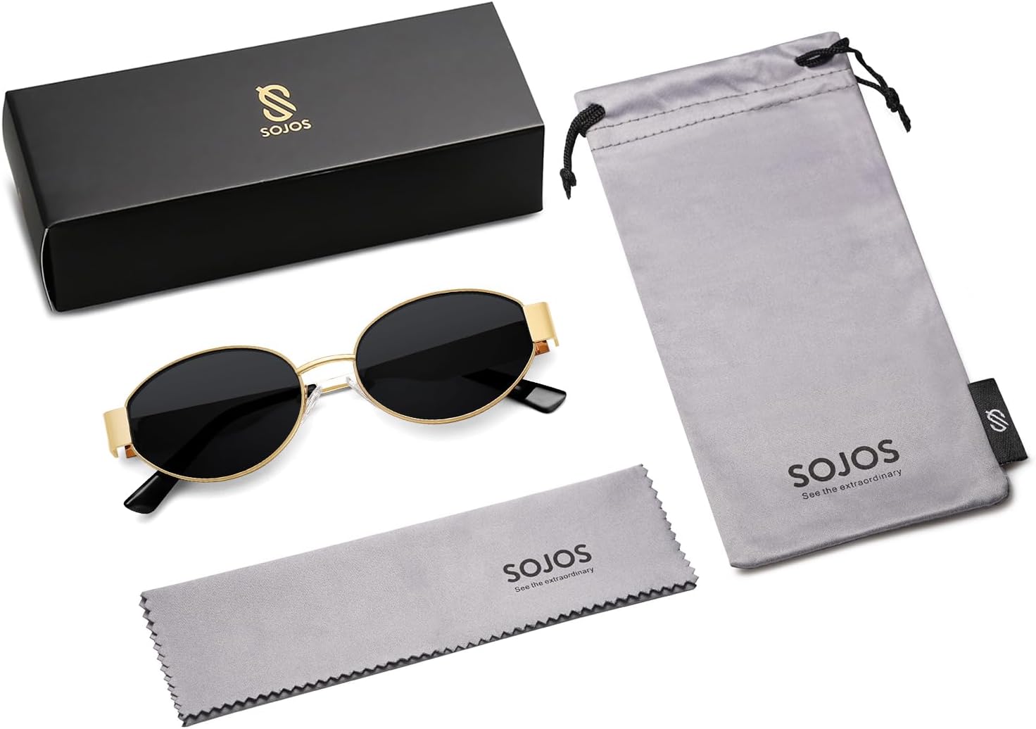 SOJOS Retro Oval Sunglasses for Women Trendy Classic Shades UV400 Protection SJ1256 - Image 7