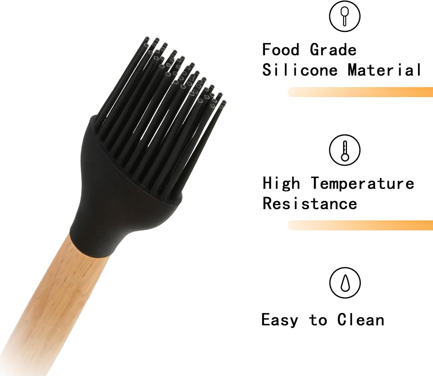 GreatChef Barbecue Grilling Utensils Set of 4, Stainless Steel Tools with Wood Handle, Meat Fork, Slotted Turner, Barbecue Tongs & Silicone Brush, Good BBQ Accessories for Outdoor, Camping & Party - Image 7