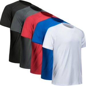 Workout Shirts for Men Short Sleeve Quick Dry Athletic Gym Active T Shirt Moisture Wicking