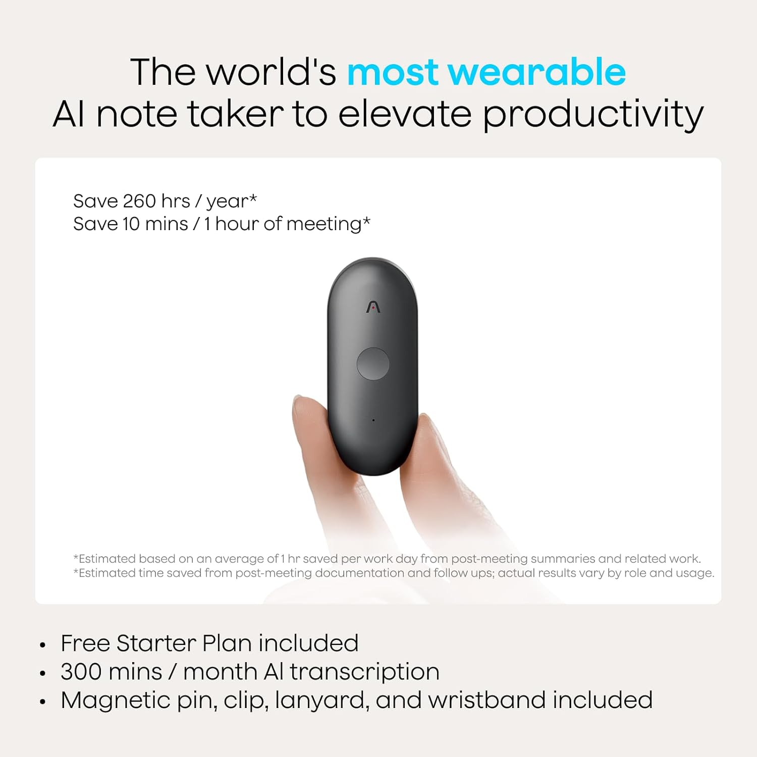 Plaud NotePin S AI Voice Recorder, Wearable AI Notetaker, AI Transcribe & Summarize, Support 112 Languages, 64GB Audio Recorder for Meetings Interviews, Professionals, Teams, with 4 Accessories - Image 9
