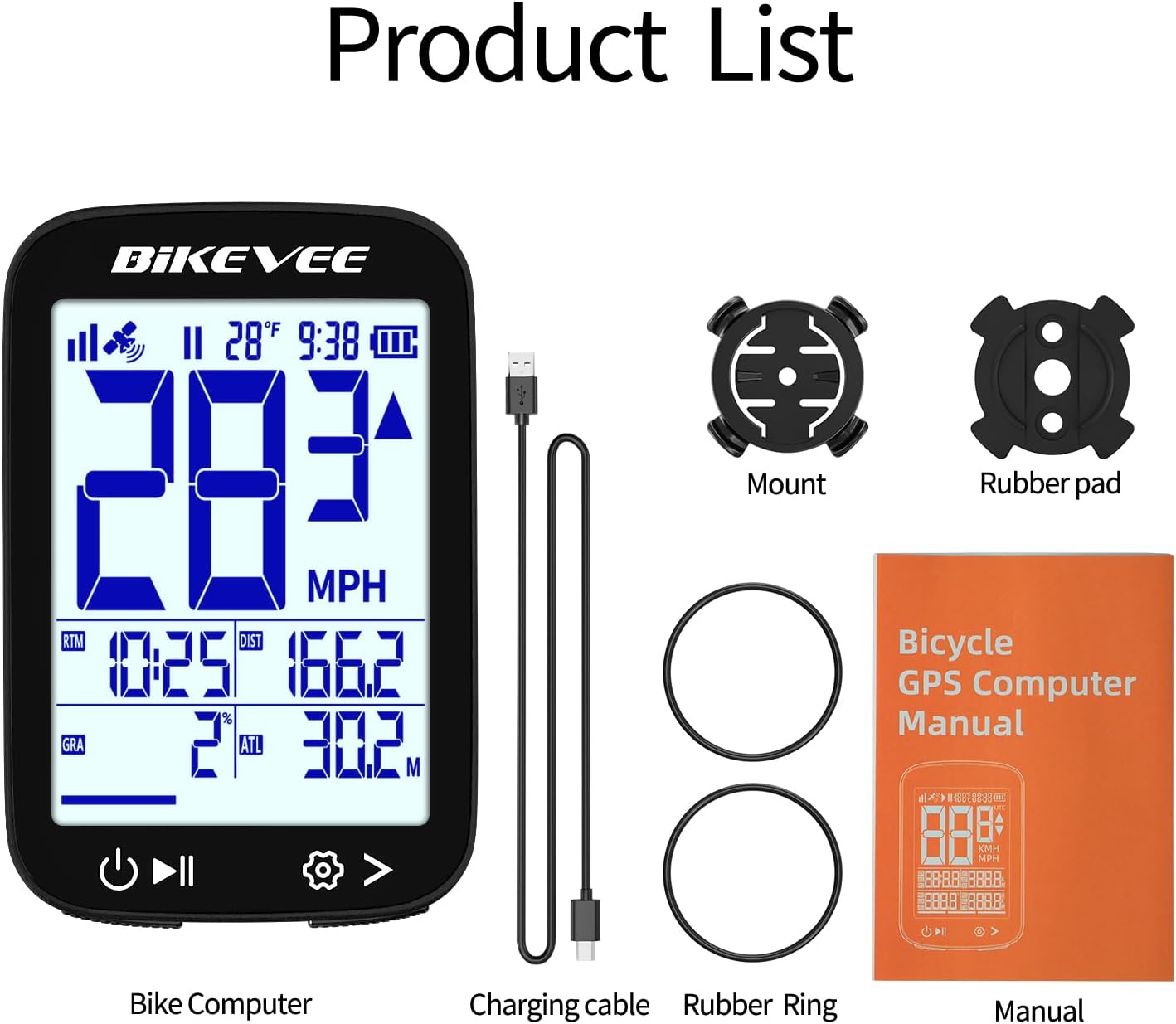 GPS Bike Computer Wireless Cycling Computer with Auto Backlight, Bicycle Speedometer Odometer, Waterproof GPS Speed Tracker for Road Mountain Bikes - Image 8