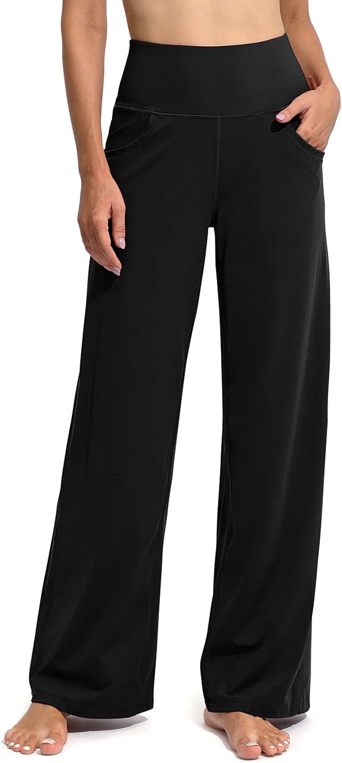 Promover Wide Leg Pants Woman Yoga Pants with Pockets Stretch Loose Casual Lounge Sweatpants Petite/Regular/Tall Promover Wide Leg Pants Woman Yoga Pants with Pockets Stretch Loose Casual Lounge Sweatpants Petite/Regular/Tall