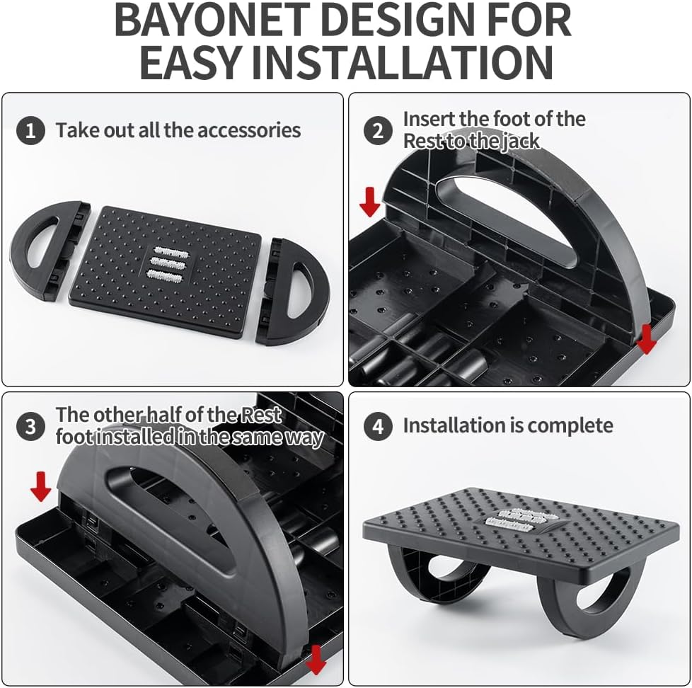 CasaZenith Foot Rest for Under Desk at Work - Ergonomic Foot Stools for Under Office Desk - Rocking Footrest with Roller Massager - Leg Rest for Chair, Computer Gaming -13" L x 9.6" W x 5" H - Image 7