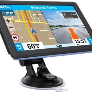 7″ GPS Navigator for Car Truck RV, Car GPS Navigation System with 2026 Maps, Lifetime Free Updates, Voice Guidance, Speed & Red-Light Camera Alerts, Custom Truck Routing (Blue)