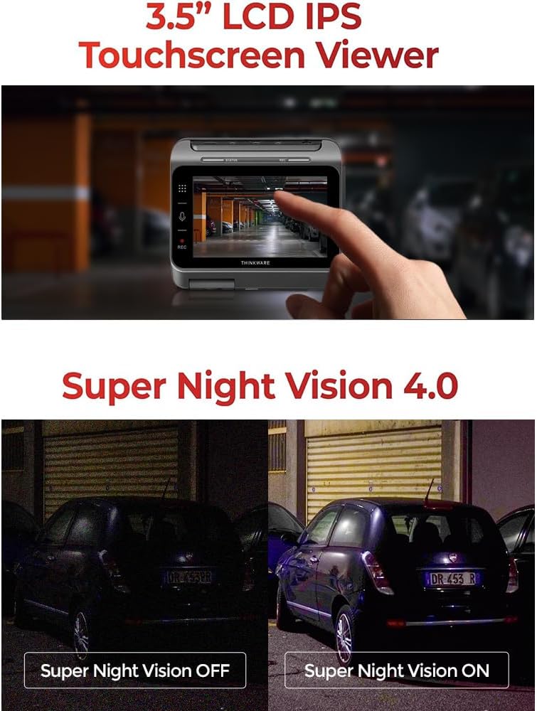 THINKWARE ARC900 2CH 4K HDR Dual Dash Cam Front and Rear - 4K+2K STARVIS 2, Super Night Vision 4.0, Low Power Parking Mode, 3.5" IPS Touchscreen, 5GHz Wi-Fi, GPS (64GB MicroSD & Hardwiring Cable Incl) - Image 5