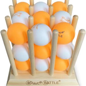 Bounce Battle Wood Edition – Fast-Paced Skill & Strategy Game, Includes 27 Balls & Wooden Cube – Kids 8+