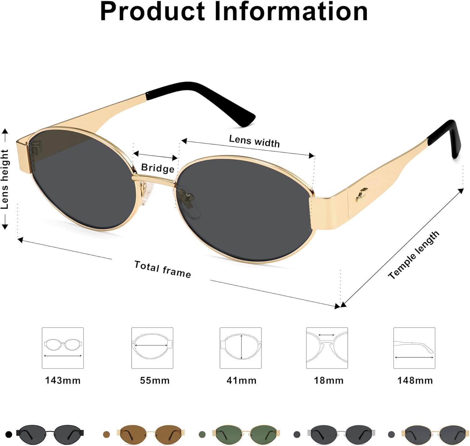 SOJOS Retro Oval Sunglasses for Women Trendy Classic Shades UV400 Protection SJ1256 - Image 6