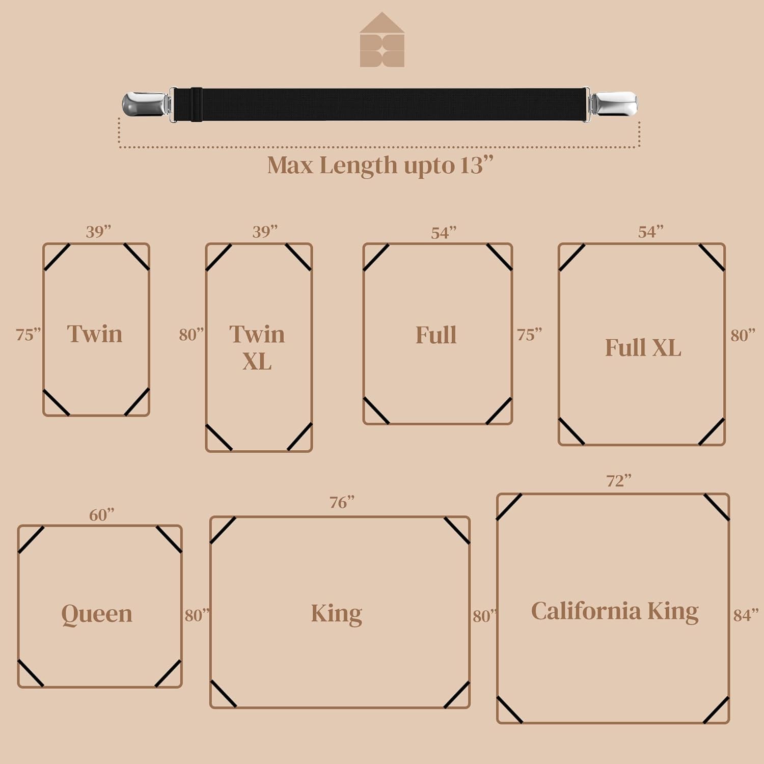 FeelAtHome 4 PCS Bed Sheet Clips Keep Bedsheets in Place - Corner Bands Suspenders for Fitted Sheets - Mattress Sheet Holder Straps - Fits Twin Queen King Garter Fasteners Clamps - Fitted Sheet Clip - Image 4