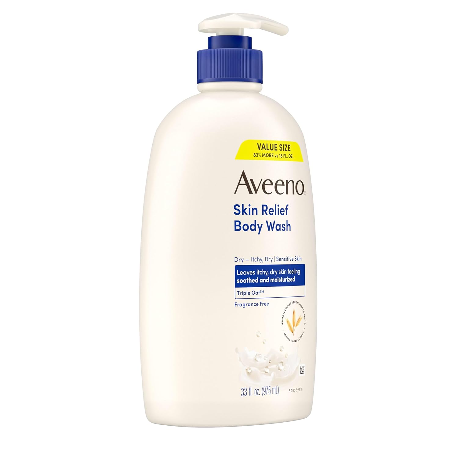 Aveeno Skin Relief Fragrance-Free Body Wash with Triple Oat® Complex, Gentle Daily Cleanser for Sensitive Skin Leaves Itchy, Dry Skin Feeling Soothed & Moisturized, 33 fl. oz - Image 6