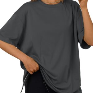 Trendy Queen Womens Oversized Summer T-Shirts Plus Size Short Sleeves Workout Tops