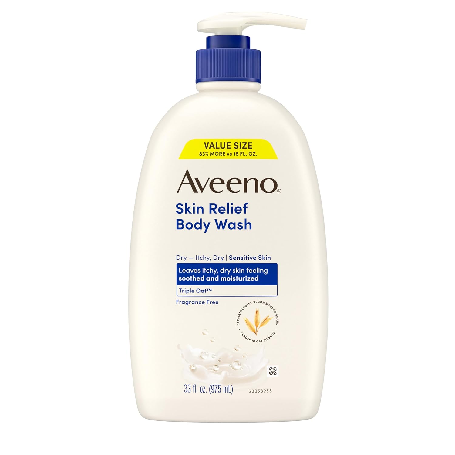 Aveeno Skin Relief Fragrance-Free Body Wash with Triple Oat® Complex, Gentle Daily Cleanser for Sensitive Skin Leaves Itchy, Dry Skin Feeling Soothed & Moisturized, 33 fl. oz Aveeno Skin Relief Fragrance-Free Body Wash with Triple Oat® Complex, Gentle Daily Cleanser for Sensitive Skin Leaves Itchy, Dry Skin Feeling Soothed & Moisturized, 33 fl. oz
