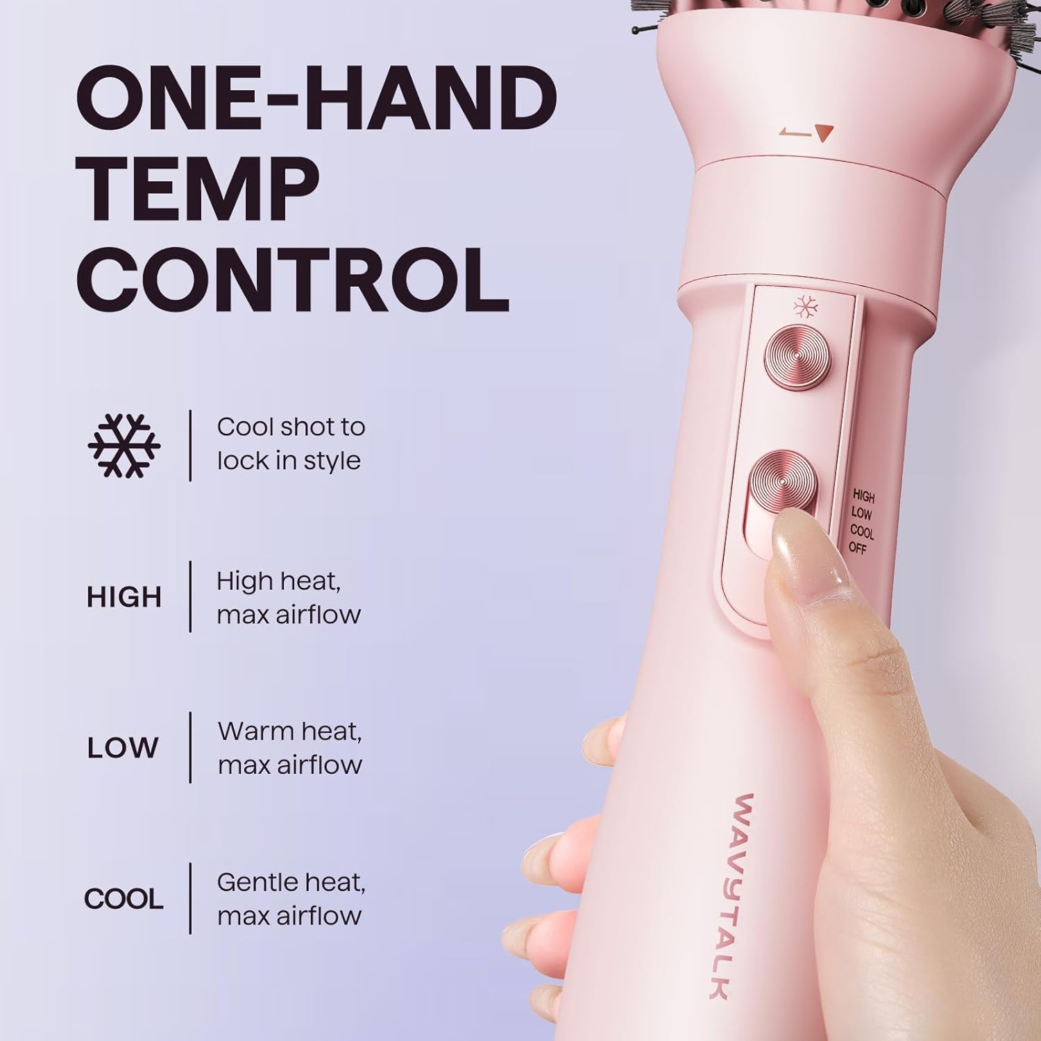 Blow Dryer Brush Set, Wavytalk Air Sculpt 5-in-1 Hot Air Brush Set, Multi Hair Styler for Salon Blowouts, Smooth Curls, Volumizing and Straightening, Sleek and Less Frizz, Pink - Image 5