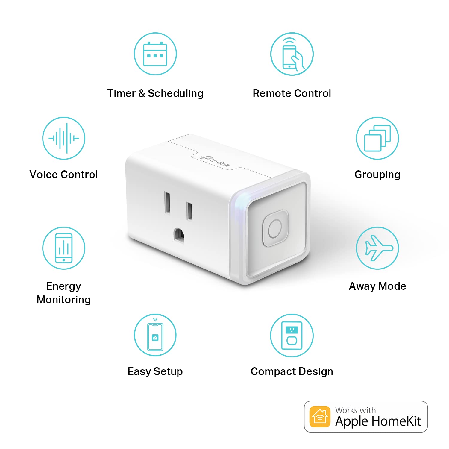 Kasa Smart Plug Mini 15A, Apple HomeKit Supported, Smart Outlet Works with Siri, Alexa & Google Home, UL Certified, App Control, Scheduling, Timer, 2.4G WiFi Only, 4 Count (Pack of 1) (EP25P4), White - Image 4