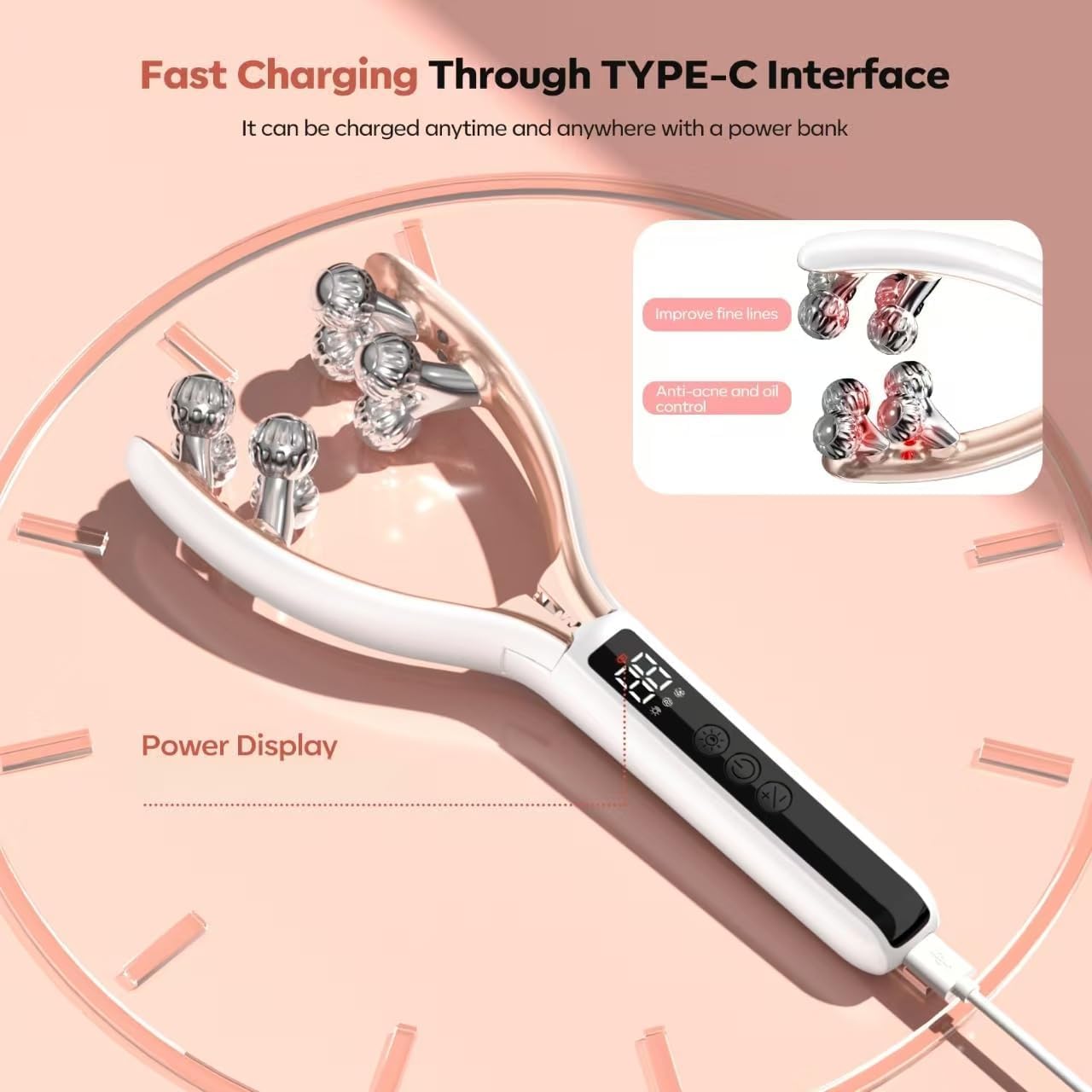 Doge&Vollar Facial Massager Face and Neck | Shaper & Slimmer for Women | Korean Skin Care | Lymphatic Contour Face Brush Face Roller Lymphatic Drainage | Rechargeable for Home & Travel Use - Image 5